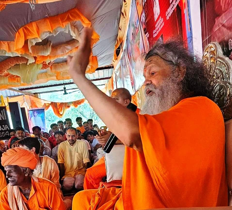 Inauguration of Sri Devpuriji and Swami Krishnanandji murtis in Sri Sri Madhav Krishna Ashram, Bassi, Devgarh, Rajasthan