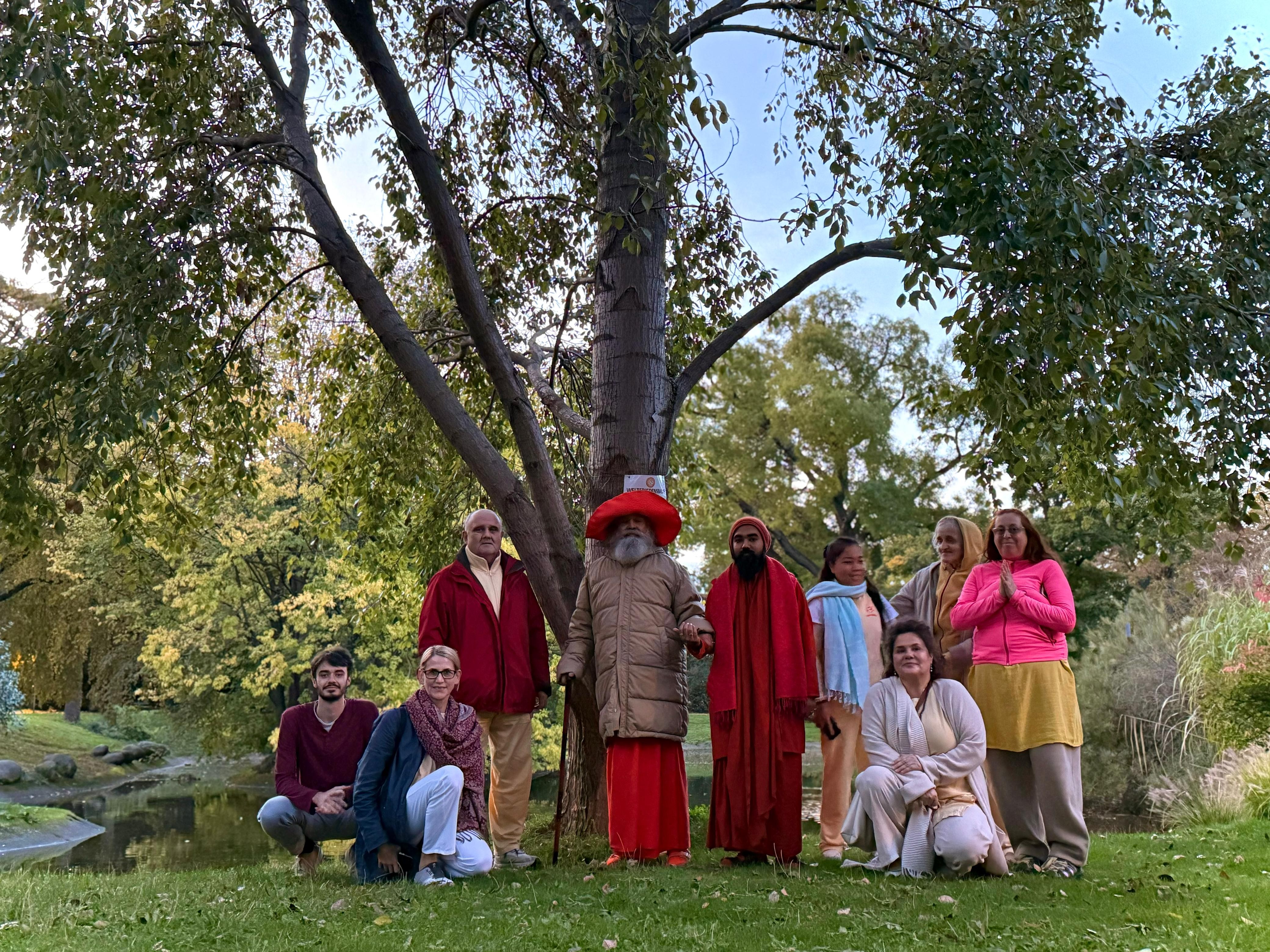 Vishwaguruji visits Peace Tree in Vienna
