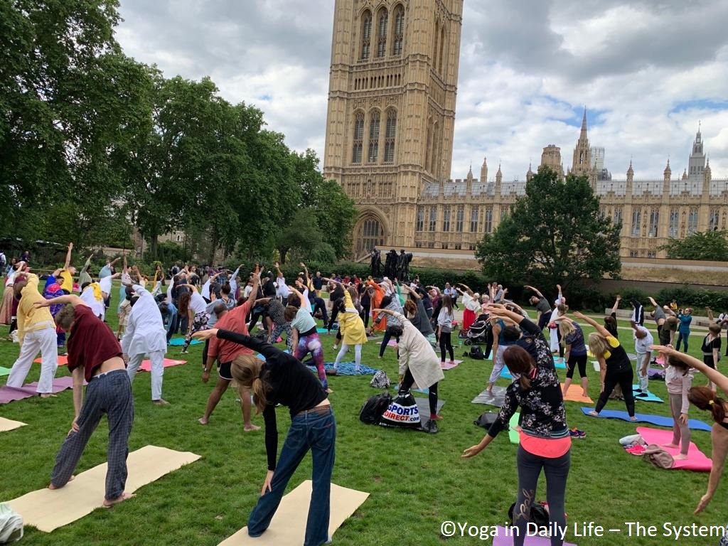 IDY 2019 Victoria Tower Gardens, London - Vishwaguruji leading yoga asanas 2019 06 21 IDY London Victoria Tower Gardens Vishwaguruji leads asanas